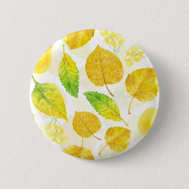 Autumn pattern watercolor button (Front)