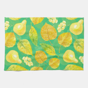 Autumn pattern watercolor kitchen towel