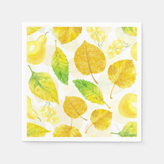 Autumn pattern watercolor napkins (Front)