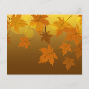 Autumn pattern with falling maple leaves and bokeh
