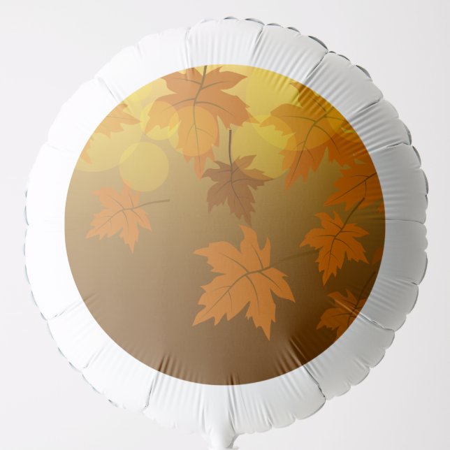 Autumn pattern with falling maple leaves and bokeh balloon (Front)