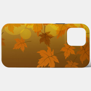 Autumn pattern with falling maple leaves and bokeh iPhone 13 pro max case