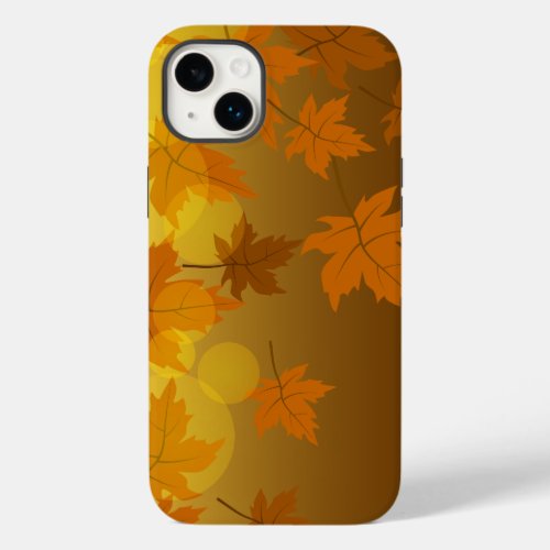 Autumn pattern with falling maple leaves and bokeh Case_Mate iPhone 14 plus case