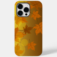 Autumn pattern with falling maple leaves and bokeh