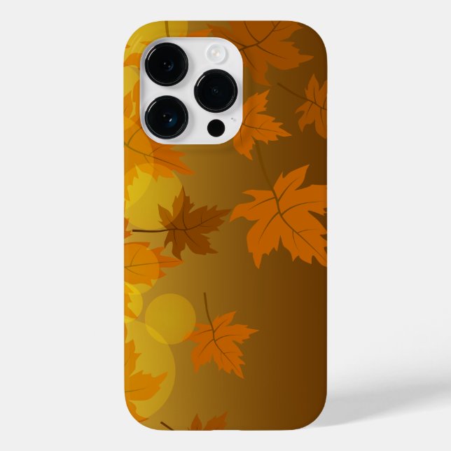 Autumn pattern with falling maple leaves and bokeh Case-Mate iPhone case (Back)