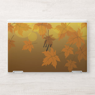 Autumn pattern with falling maple leaves and bokeh HP laptop skin