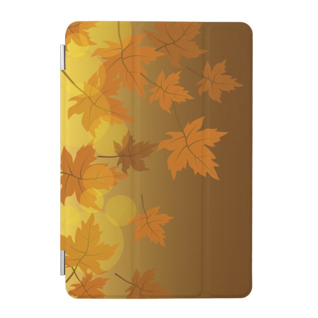 Autumn pattern with falling maple leaves and bokeh iPad mini cover (Front)