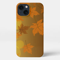 Autumn pattern with falling maple leaves and bokeh
