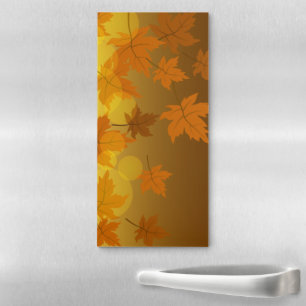 Autumn pattern with falling maple leaves and bokeh magnetic notepad