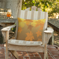 Autumn pattern with falling maple leaves and bokeh