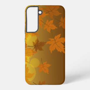 Autumn pattern with falling maple leaves and bokeh samsung galaxy s22+ case