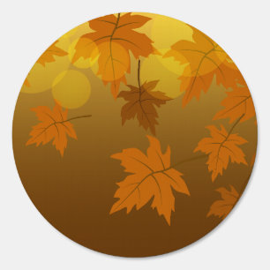 Autumn pattern with falling maple leaves and bokeh sign