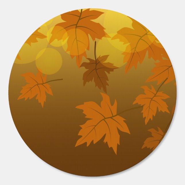 Autumn pattern with falling maple leaves and bokeh sign (Front)