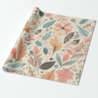 autumn pattern wrapping paper