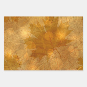 Autumn pattern wrapping paper sheets