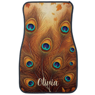 Autumn Peacock Feather Fall Car Floor Mat