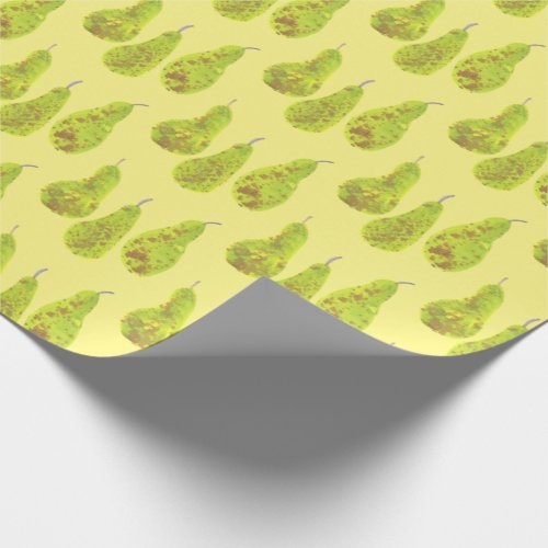 Autumn PEARS fruity watercolor wrapping paper