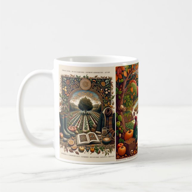 Autumn Permaculture Coffee Mug (Left)