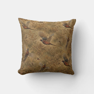 Autumn Pheasant Flight  Throw Pillow