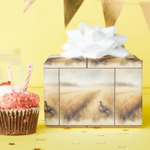 Autumn Pheasant in Wheat Field Wrapping Paper