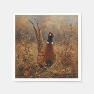 Autumn Pheasant Oil Painting Napkins