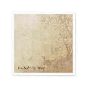 Autumn pheasant scene napkins