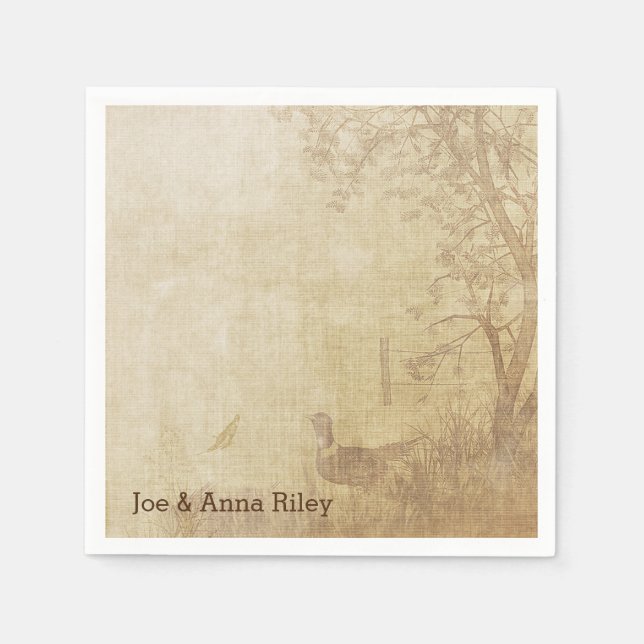 Autumn pheasant scene napkins (Front)