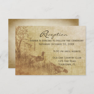 Autumn Pheasant Wedding Reception RSVP Card