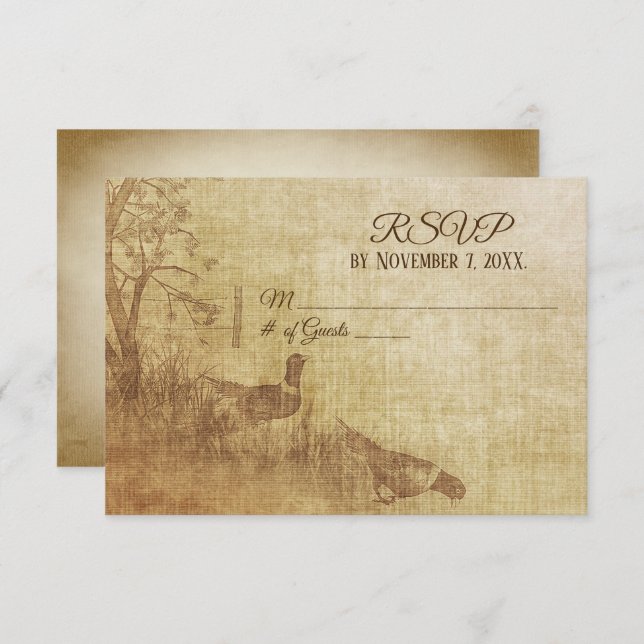 Autumn Pheasant Wedding RSVP (Front/Back)