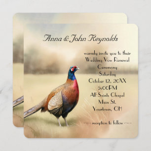 Autumn Pheasant Wedding Vow Renewal Invitation