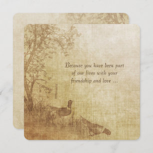 Autumn Pheasant Wedding Vow Renewal Invitation