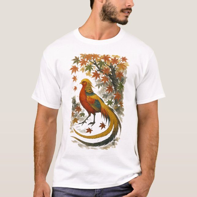 【Autumn Phoenix Japanese Art T-Shirt】 T-Shirt (Front)