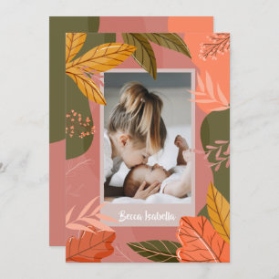 Autumn Photo Birth Announcements