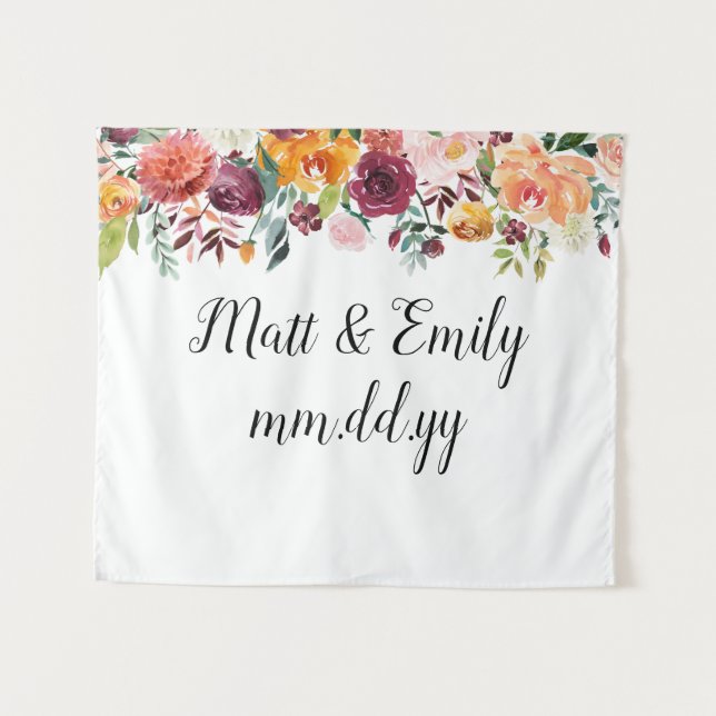 Autumn Photo Booth Prop Boho Fall Wedding Backdrop (Front (Horizontal))