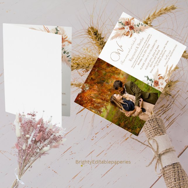 Autumn Photo Elopement Announcement Invitation (Creator Uploaded)