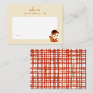 Autumn Picnic Fox Baby Shower Parenting Advice Note Card