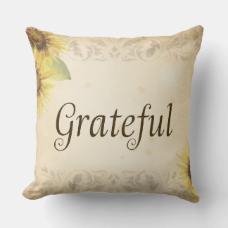 Autumn Pillow- Grateful- Square Throw Pillow