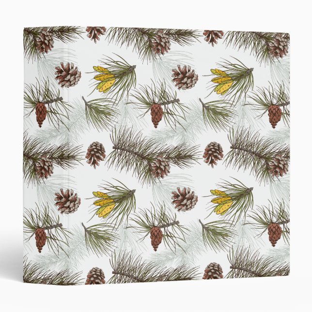 Autumn Pine Cones 3 Ring Binder (Front/Spine)