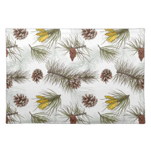 Autumn Pine Cones Cloth Placemat