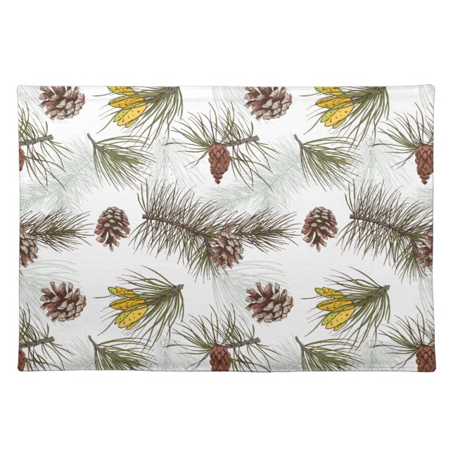 Autumn Pine Cones Cloth Placemat (Front)