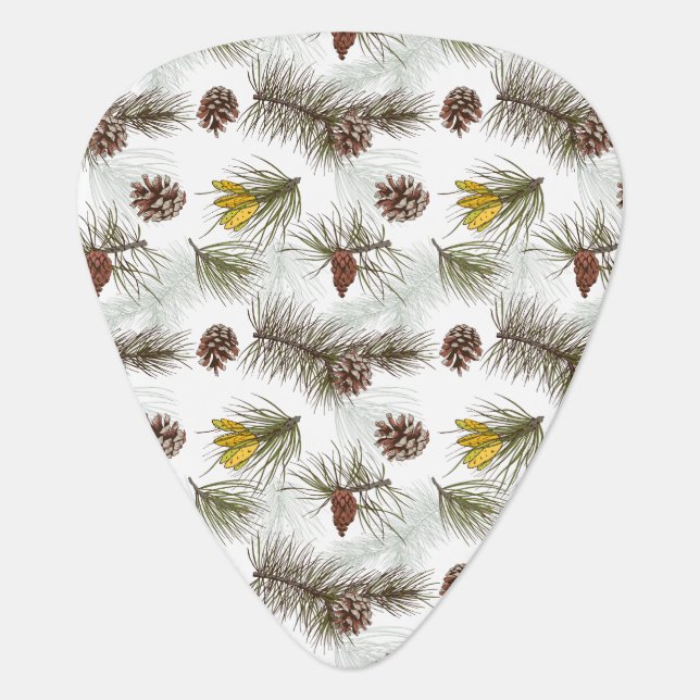 Autumn Pine Cones Guitar Pick (Front)