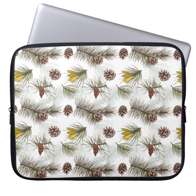 Autumn Pine Cones Laptop Sleeve (Front)