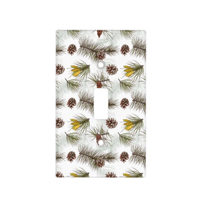Autumn Pine Cones Light Switch Cover (Front)