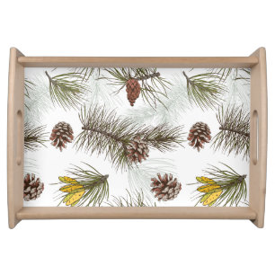 Autumn Pine Cones Serving Tray