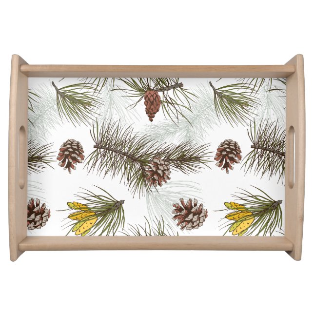 Autumn Pine Cones Serving Tray (Front)