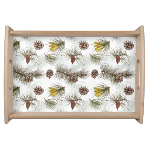 Autumn Pine Cones Serving Tray