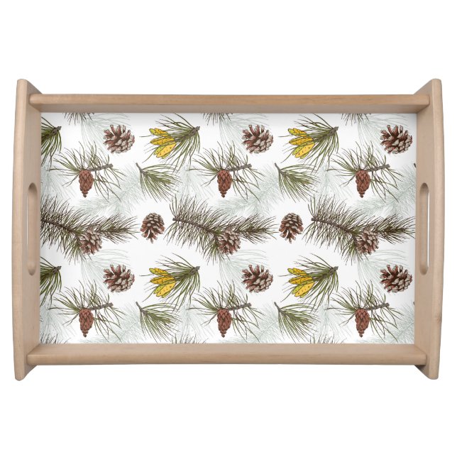 Autumn Pine Cones Serving Tray (Front)