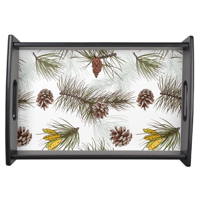 Autumn Pine Cones Serving Tray (Front)