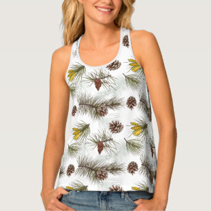 Autumn Pine Cones Tank Top