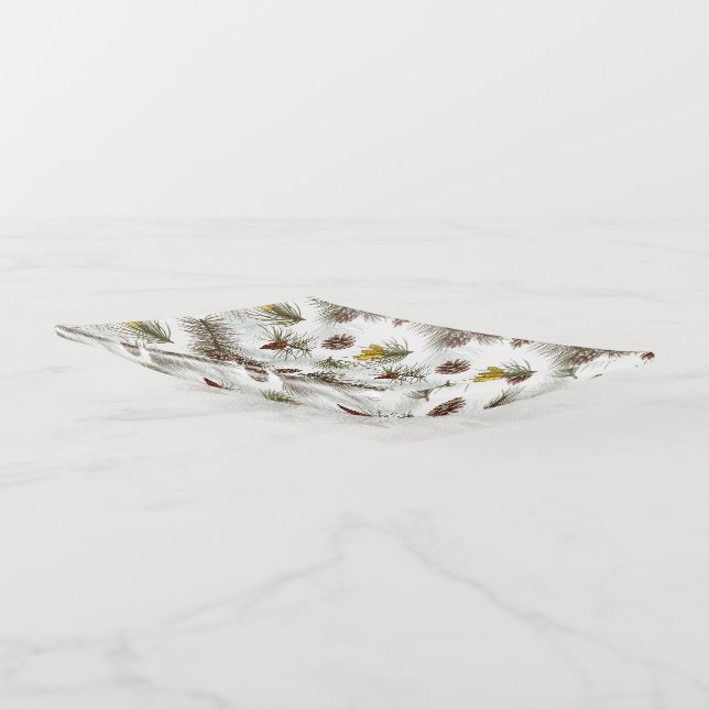 Autumn Pine Cones Trinket Tray (Angled)